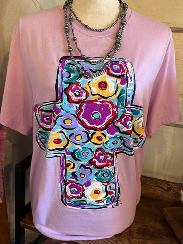 Callie Ann Floral Cross T-Shirt