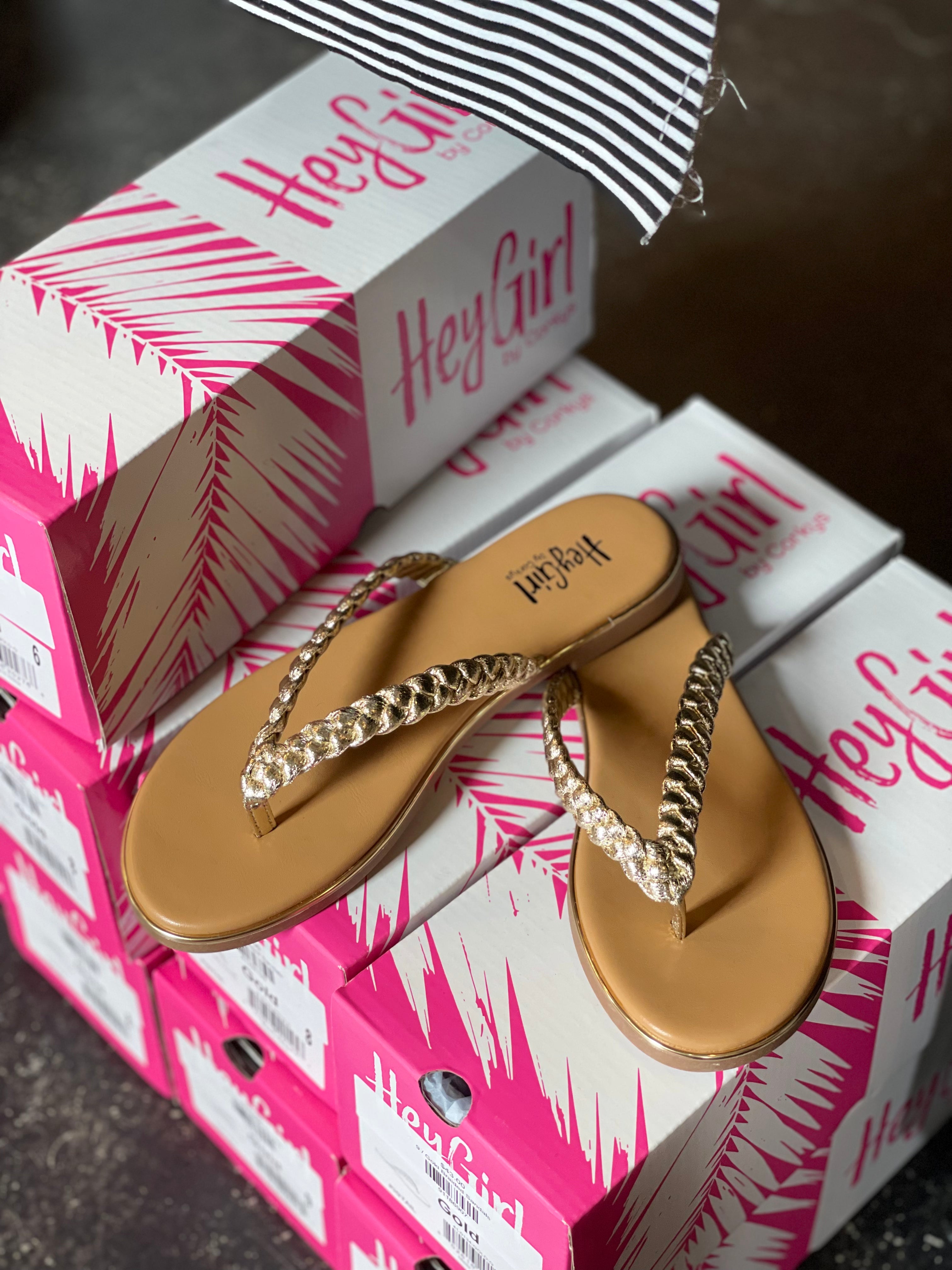 Gold Braided Sandals Barn Babe Boutique LLC Ames OK