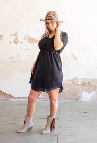 Black Short Sleeve Dress