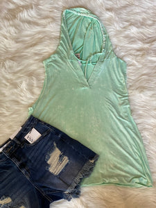 Tank Hoodie in Mint